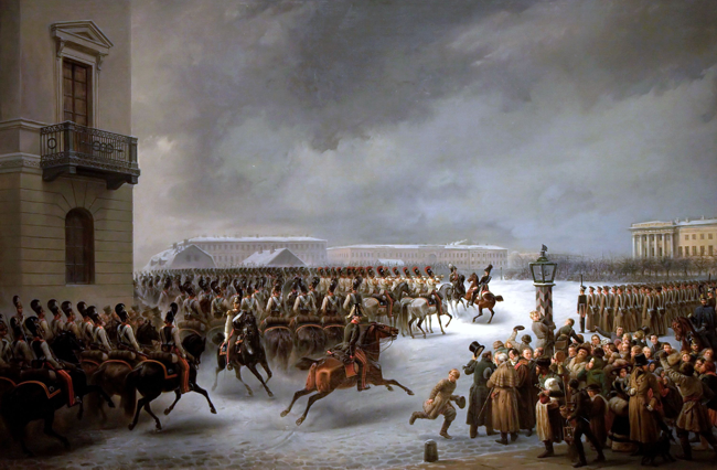 Василий Тимм. Восстание 14 декабря 1825 года на Сенатской площади. 1853
